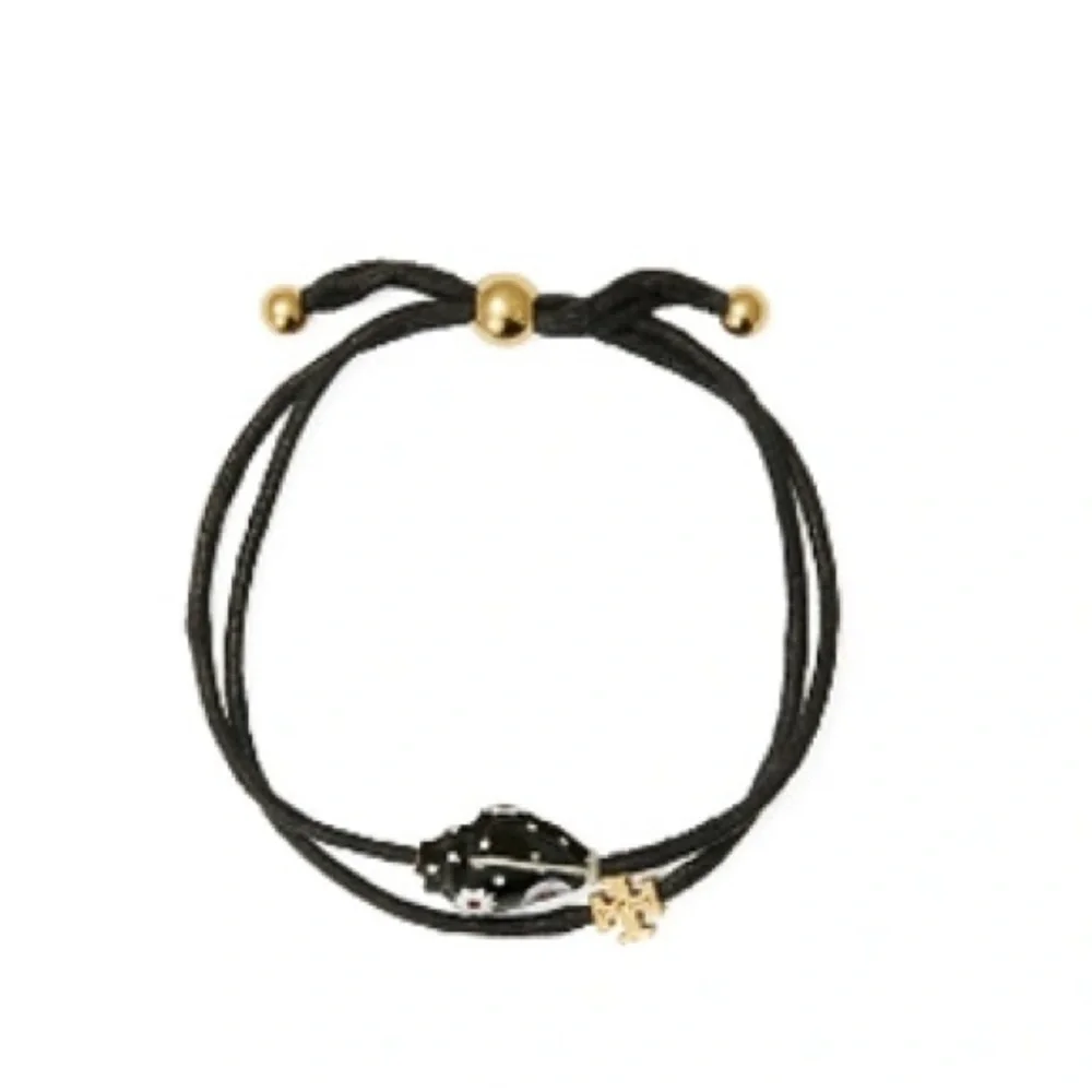 Tory Burch Shell Slider Bracelet In Tory Gold Black Multi
